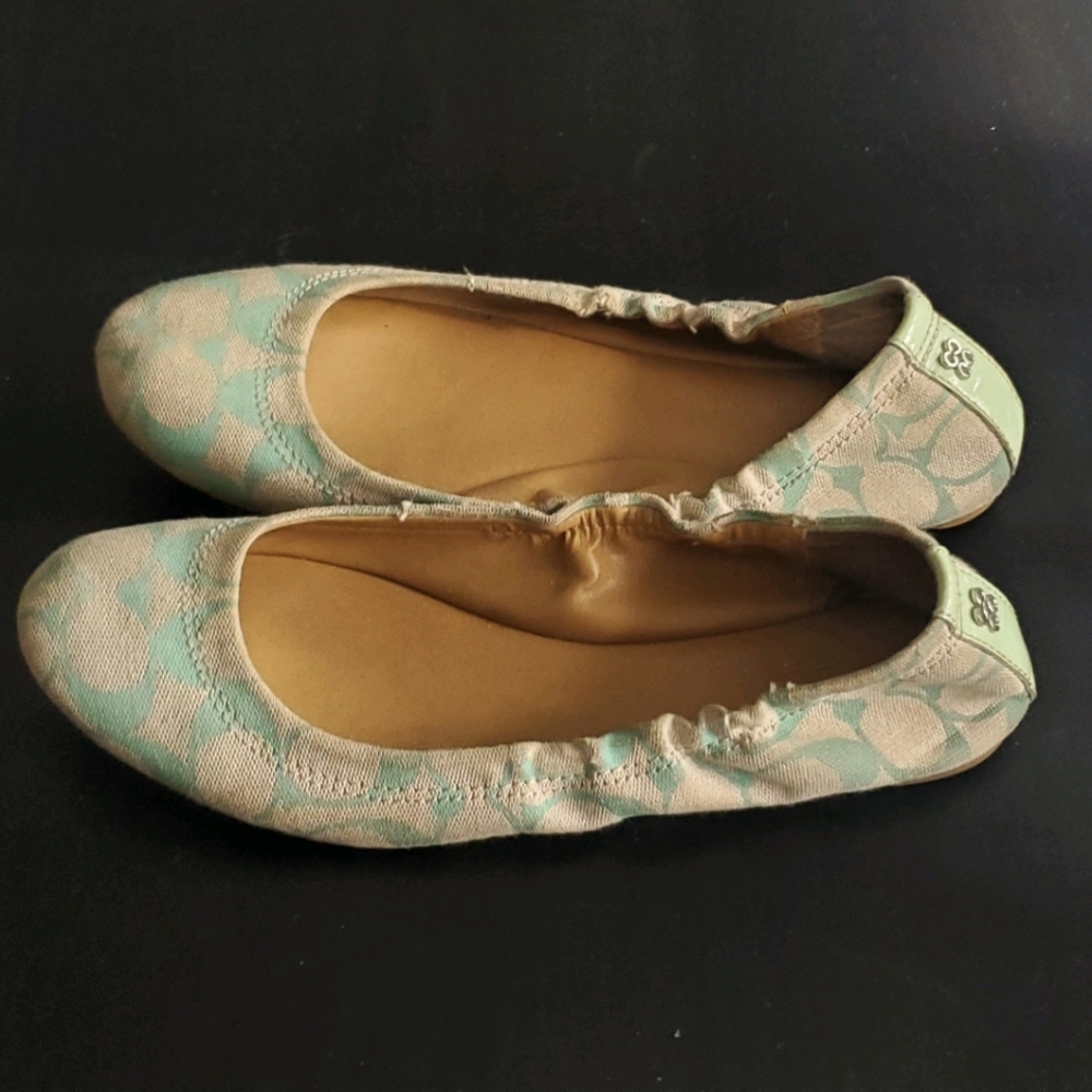 Coach Mint Green Signature Ballet Flat size 7.5